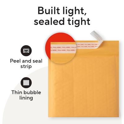 Quill Brand® 8" x 7" Self-Sealing Bubble Mailer, CD/DVD, 12/Pack (51577)