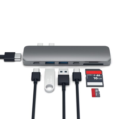 Satechi Aluminum Type-C Pro Hub Adapter, Space Gray (ST-CMBPM)