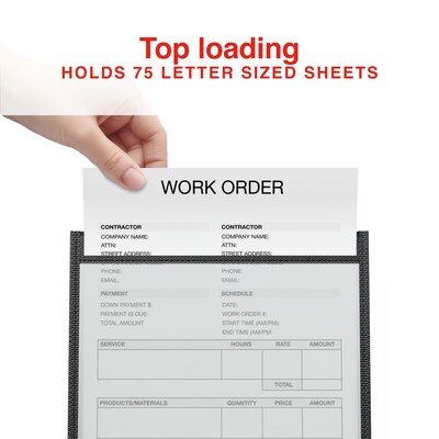 Staples Heavyweight Stitched Job Ticket Holder, 9" x 12", Clear, 25/Pack (ST63078)