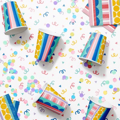 Creative Converting Party Patterns Birthday Paper Cups, Multicolored, 32/Pack (DTC365085CUP)