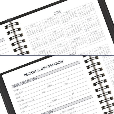 2026-2027 AT-A-GLANCE 5" x 8" Academic Daily Planner, Faux Leather Cover, Black (70-807-05-27)