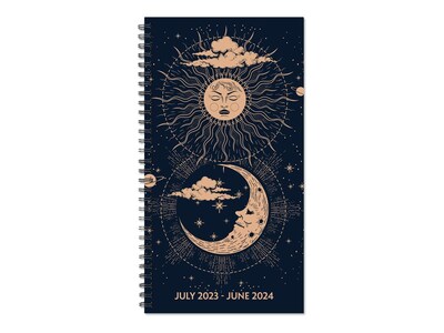 2023-2024 Willow Creek Celestial Soul 3.5" x 6.5" Academic Weekly & Monthly Planner, Paperboard Cover, Dark Blue/Beige (38253)