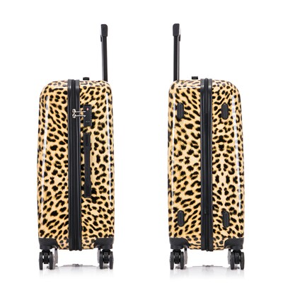 InUSA Prints 26.82" Hardside Suitcase, 4-Wheeled Spinner, TSA Checkpoint Friendly, Cheetah Animal Print (IUAPC00M-CHE)