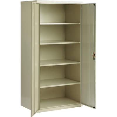 Lorell Fortress Series 72" Steel Storage Cabinet With 5-Shelves, Putty (LLR34412)