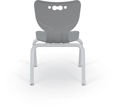 MooreCo 12" Hierarchy Student Chair with 4 Legs, Grey/Platinum Base (703673562584)