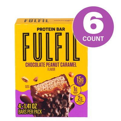 FULFIL Chocolate Peanut Caramel Flavor Vitamin & Protein Standard Bar, 5.62 oz., 6/Pack (220-02915)