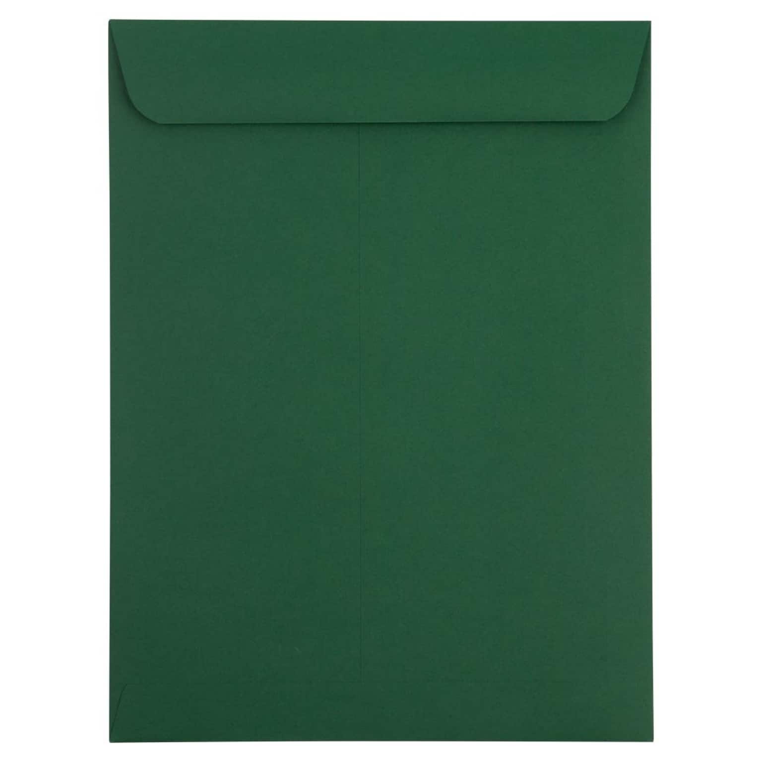 JAM Paper Catalog Envelope 9 x 12, Dark Green, 10/Pack (31287529C)