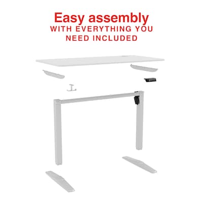 Staples 48"W Electric Rectangular Adjustable Standing Desk, White (ST63148)