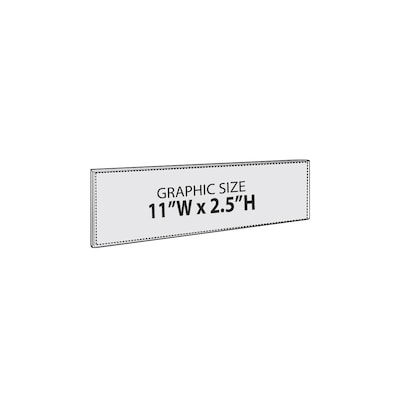 Azar Magnetic Nameplate Holder, 11" x 2.5", Horizontal, Wall Mounted, Clear, Acrylic, 10/Pack (129920)