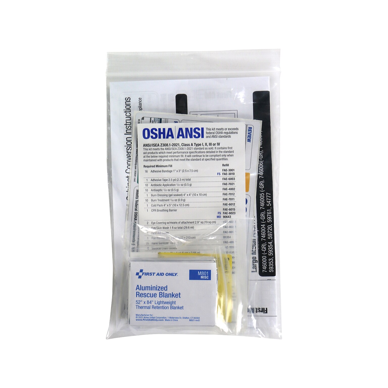 First Aid Only SmartCompliance ANSI 2021 Conversion Kit, Class A (91365)