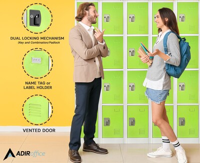 AdirOffice 72 4-Tier Green Storage Locker (629-204-GRN)