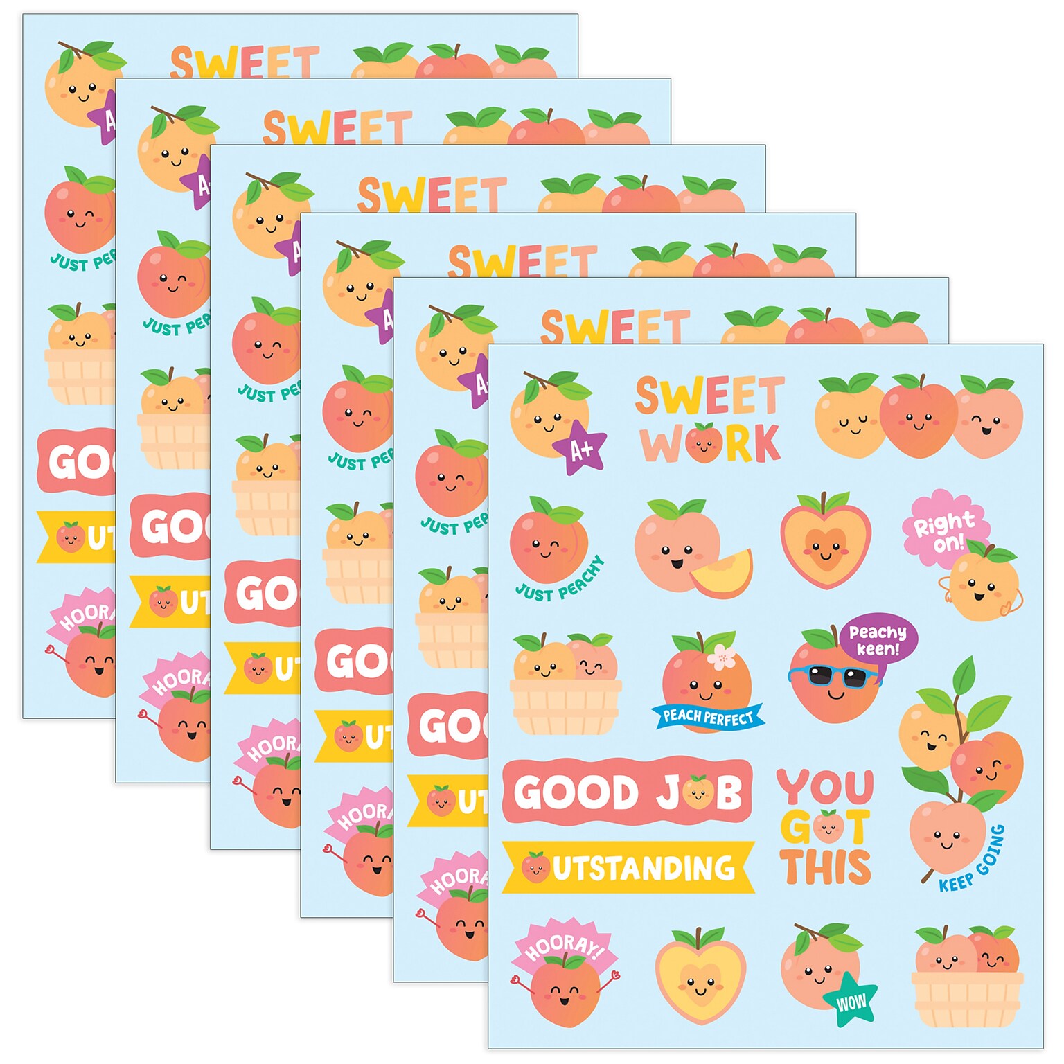 Teacher Created Resources Peach Smelly Stickers, Multicolored, 108/Pack, 6/Packs/Bundle (TCR9457-6)