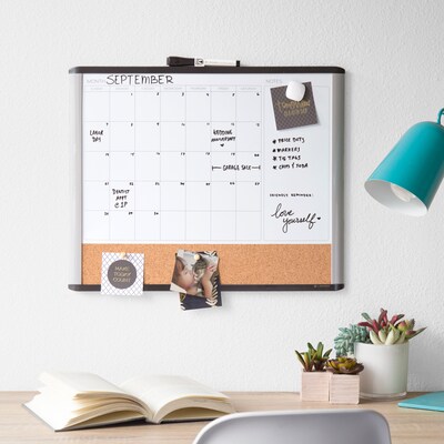U Brands MOD 3-in-1 Magnetic Dry Erase Calendar Whiteboard, 20" x 16" (388U00-01)