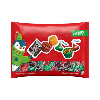 HERSHEYS, REESES and ROLO Assorted Chocolate Flavored Christmas Candy Variety Bag, 19.44 oz (HEC44