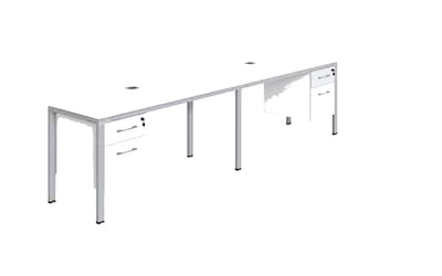Boss Office Products Simple System 48W Desk with Pedestal, White, 2/Set (SGSD006-110-WT)