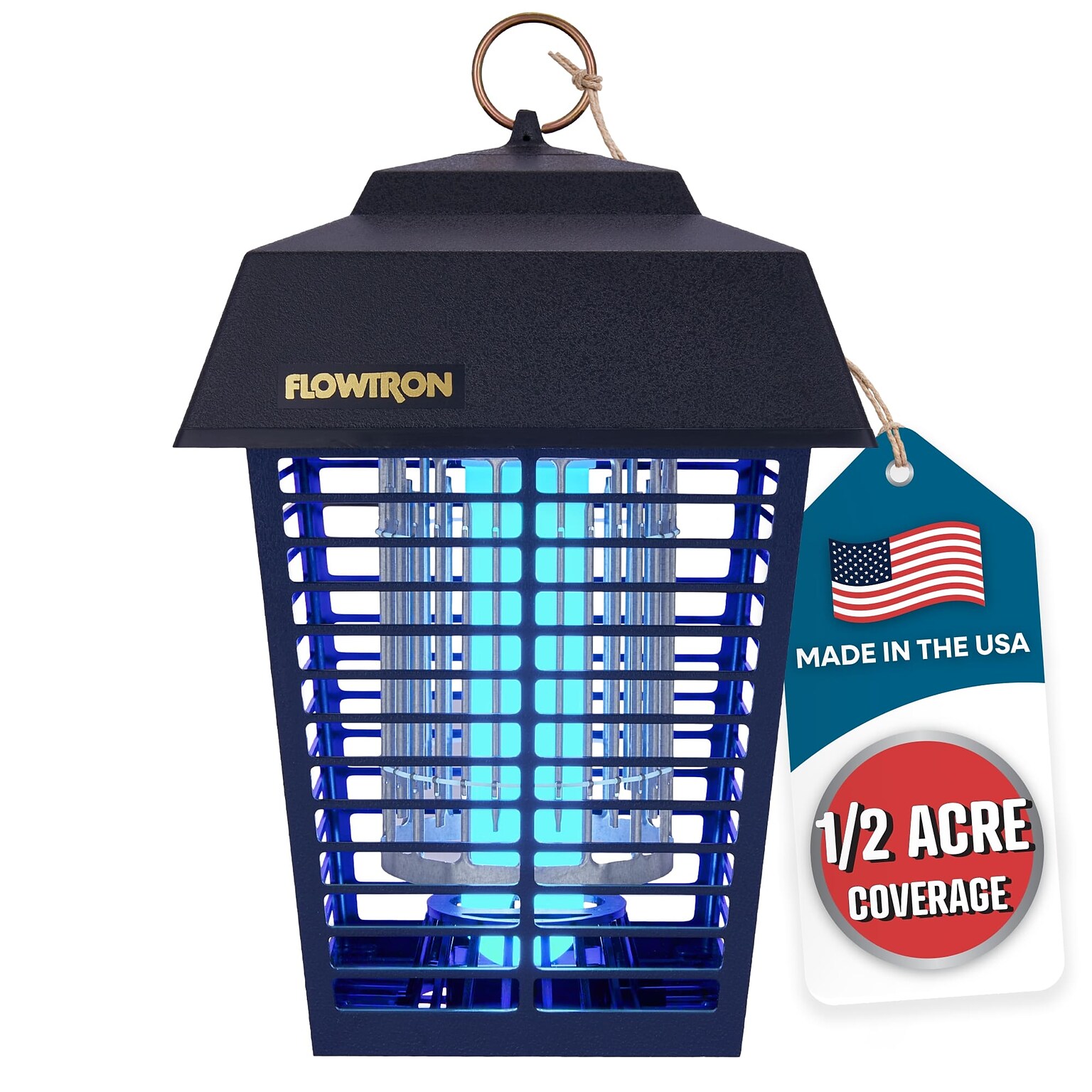 Flowtron Electric Bug Zapper, 1/2 Acre of Coverage, 15W Bulb & 5600V Killing Grid (FLWBK15D)