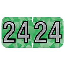 Medical Arts Press Holographic End-Tab Year Labels, 2024, Green, 500/Roll (0724HGN)