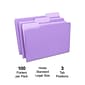 Quill Brand® File Folders, Assorted Tabs, 1/3-Cut, Legal, Violet, 100/Box (741013VT)