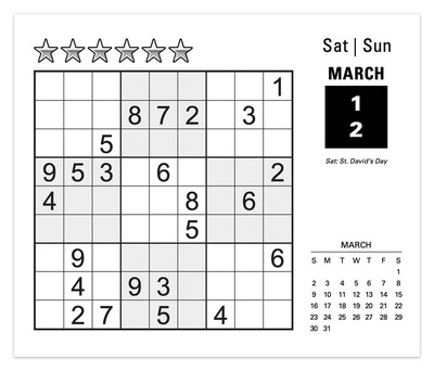 2025 Cal Ink Sudoku 6" x 5" Day-to-Day Desktop Box Calendar (9781645915904)