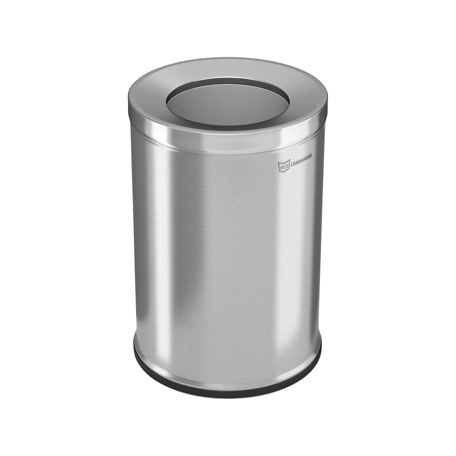 HLS Commercial Stainless Steel Trash Can with Open Lid, 26-Gallon, Silver (HLSC05G26)