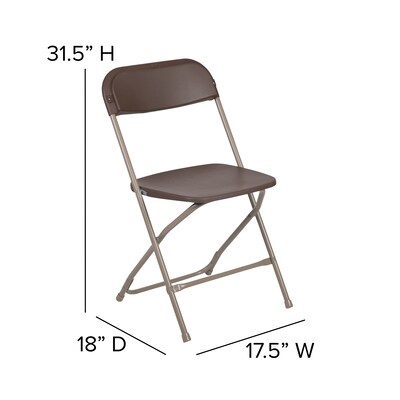 Flash Furniture Plastic Folding Chair, Brown, Set of 6 (6LEL3BRN)