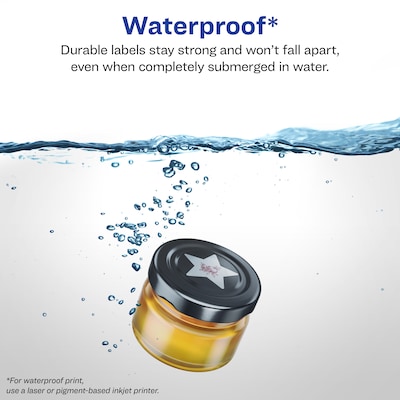 Avery Laser/Inkjet Star Waterproof Multipurpose Labels, 0.75  Dia, White, 4000/Box (94610)