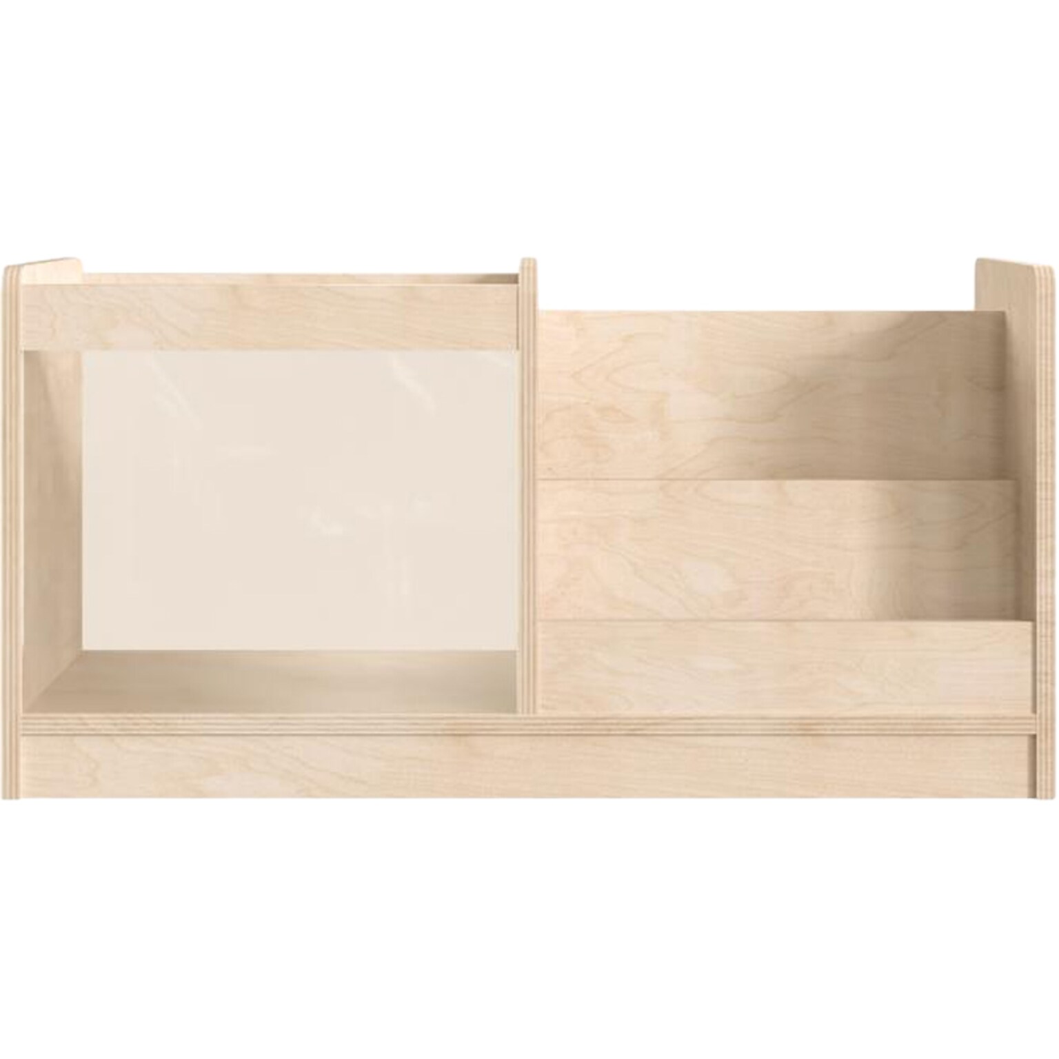 Flash Furniture Bright Beginnings Book Display with Transparent Storage Bin, 16H x 31.5W x 13D, Brown (MK-KE20789-GG)
