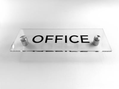 Cosco Office Indoor Wall Sign, 3" x 9", Acrylic Clear (098526)