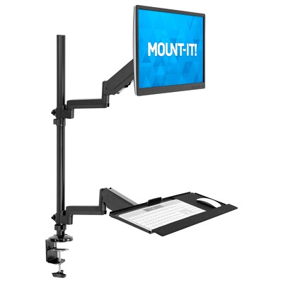 Mount-It! Adjustable Monitor Mount, Up to 32", Black (MI-7995)