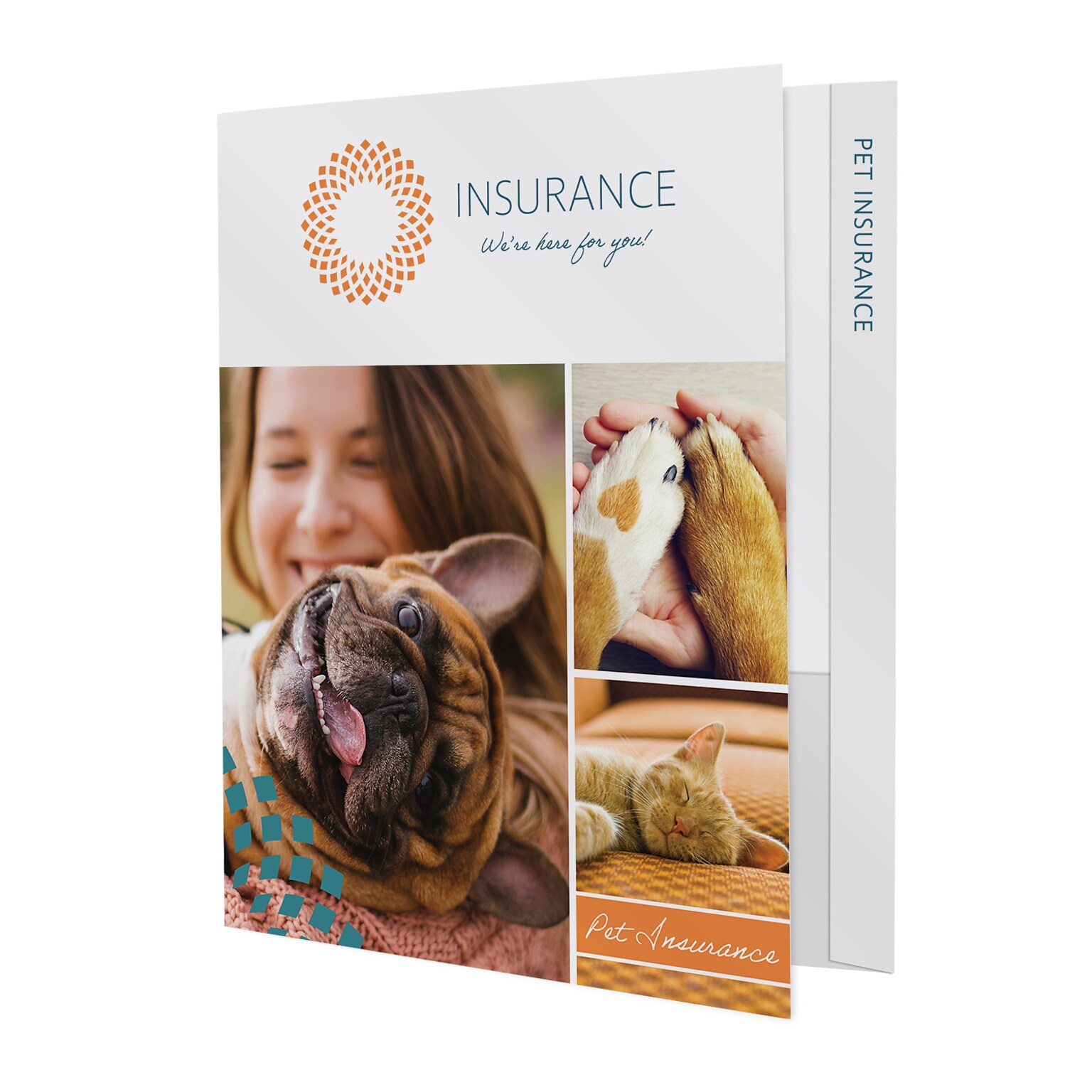 Custom Full Color File Folder with One Reinforced Pocket, 14pt. White Semi-Gloss Stock, 50/Pack