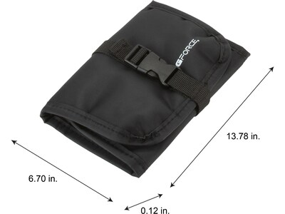 G Force 13.78 Fabric Travel Organizer, Water Resistant, Black (25589)