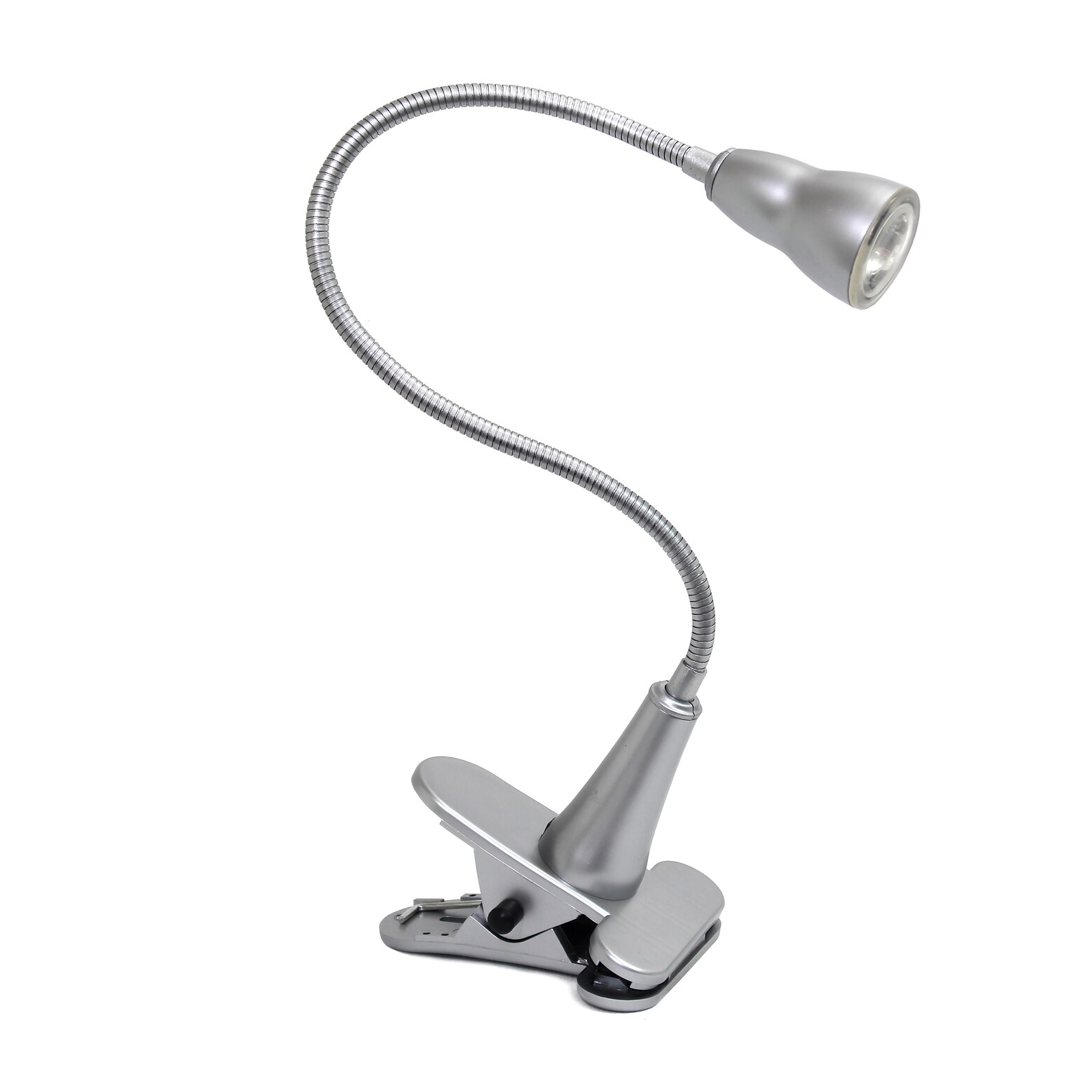 Creekwood Home Sleek Essentials 22.75 Basic Clip On LED Light with Flexible Gooseneck, Silver (CWD-1009-SL)