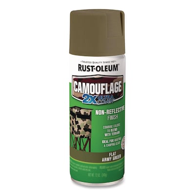 Rust-Oleum Camouflage Spray Paint, 12 oz. Aerosol Can, Flat Army Green (RST279176)