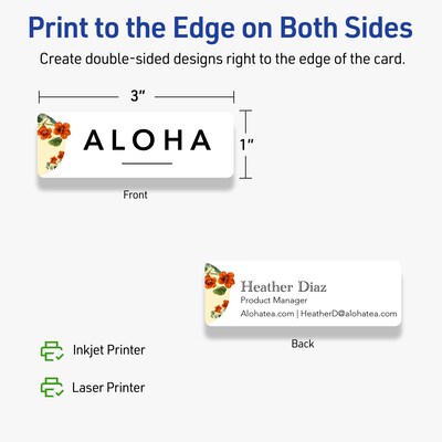 Avery Business Cards, 1" x 3", Matte White, 400/Pack (95284)