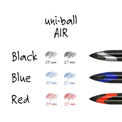 uni-ball AIR Porous Point Pens, Medium Point, 0.7mm, Blue Ink, 12/Pack (1927701)