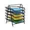 Mind Reader 5-Tier Paper Desk Tray and File Folder Set, Metal, Multi (5TFOLDERS-BLK)