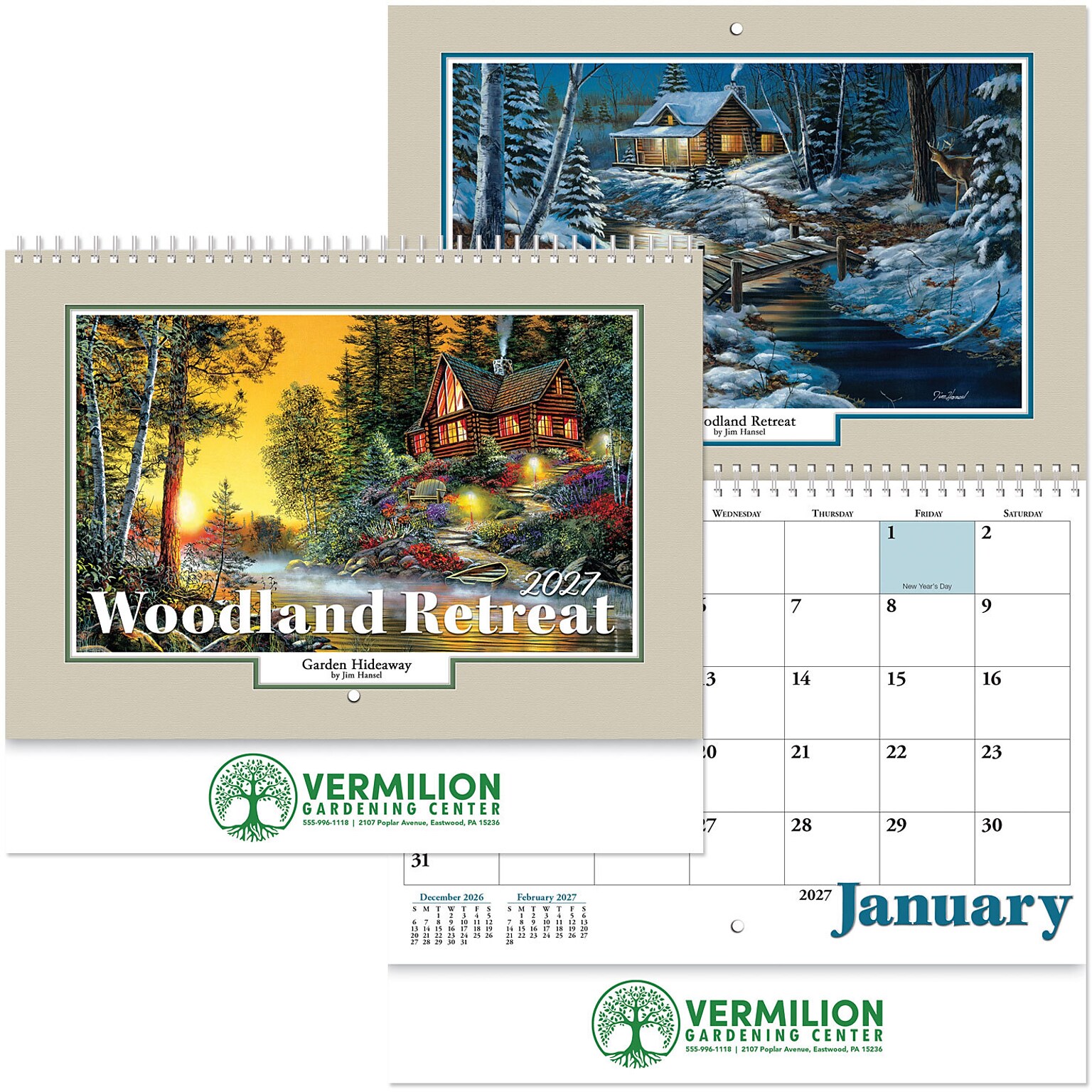 Custom Woodland Retreat Wall Cal Spiral