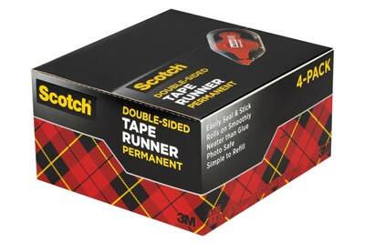 Scotch Double-Sided Adhesive Tape Runner, 16 oz., 4/Pack (6055BNS)