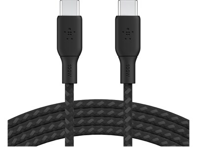Belkin BoostCharge 6.56' USB-C to USB-C Power Cable, Male to Male, Black (CAB014BT2MBK)