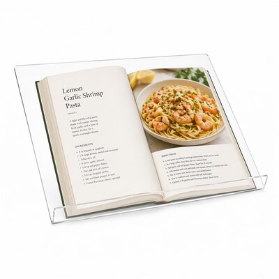 Azar Displays Book Stand Holder, 18" x 12" x 5" Desktop/Countertop, Vertical/Horizontal, Clear Acrylic (515566)