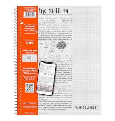 Whitelines 1-Subject Computation Notebooks, 8.5 x 11, Graph Ruled, 70 Sheets, White, 12/Case (1700