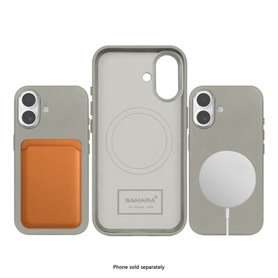 SaharaCase Indy Series MagSafe Compatible Phone Case for iPhone 17, Shock Absorbing, Sand Gray (CP00931)
