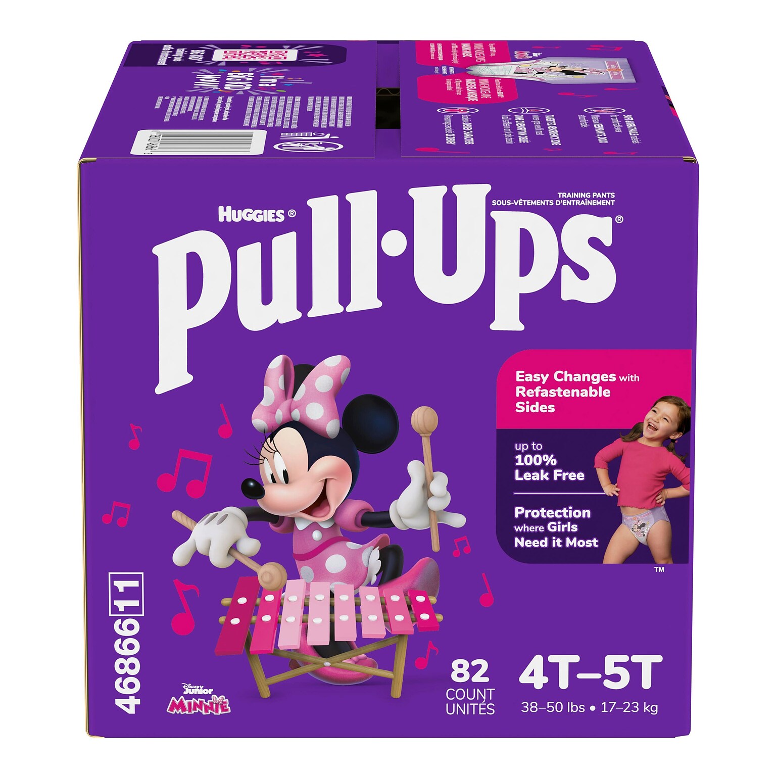 Huggies Pull-Ups Potty Training Pants, Girls 4T-5T, 82/Carton (46866)