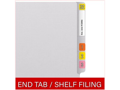 Medical Arts Press Reinforced End Tab File Folder, Straight Cut, Letter-Size, White, 50/Box (S-01602-WHT)