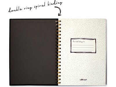 Carpe Diem 1-Subject Notebook, 7.5" x 9.75", Wide-Ruled, 80 Sheets, Black (9375-CD)