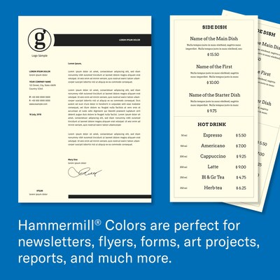 Hammermill Recycled Fore MP Colors Multipurpose Paper, 20 lbs., 8.5" x 11", Cream, 500 Sheets/Ream (HAM168030)