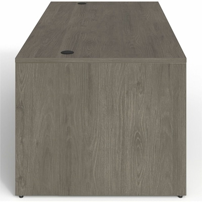 Lorell Prominence 2.0 72" W Double-Pedestal Desk, Gray Elm Surface (LLRPD3672DPGE)