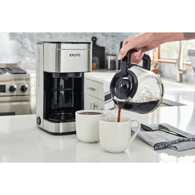 Krups Simply Brew 10-Cups Automatic Drip Coffee Maker, Stainless Steel (KM203D50)
