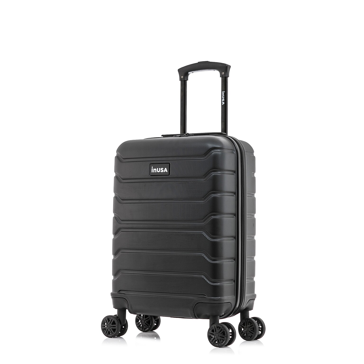 InUSA Trend 20 Hardside Carry-On Suitcase, 4-Wheeled Spinner, TSA Checkpoint Friendly, Black (IUTRE00S-BLK)