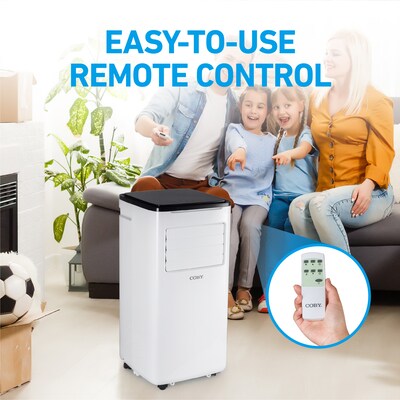 Coby 115-Volt 9,000 BTU (6,500 BTU DOE) Portable Air Conditioner, with Remote, White (CBPAC650)